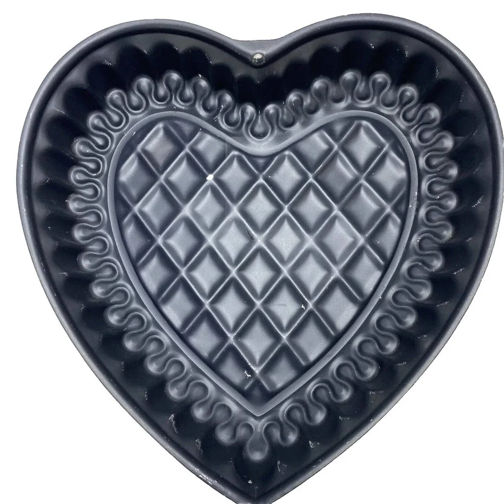 3 Holiday Aluminum Cake Pans Christmas Tree Heart‎ Double Bells Salad Jello Mold